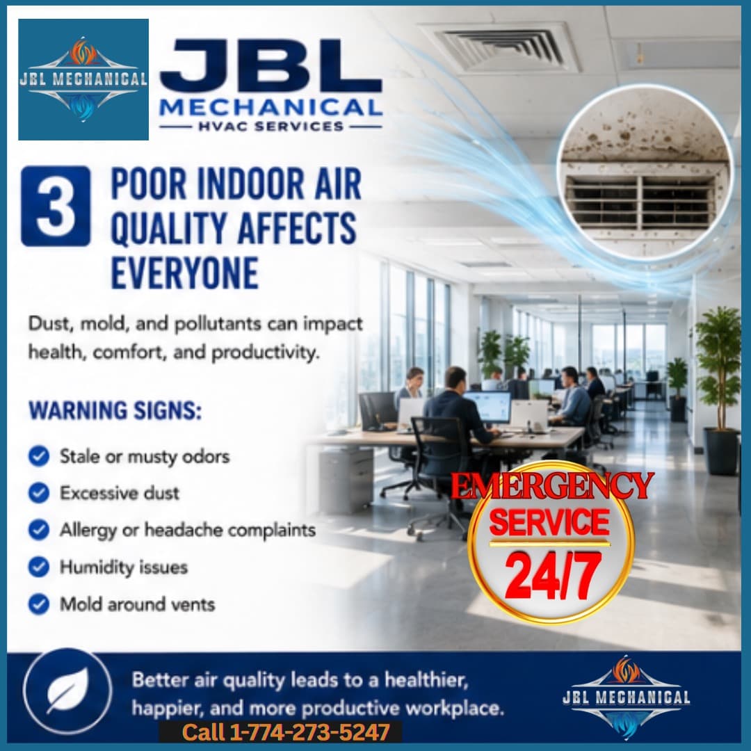 Commercial building ventilation affecting indoor air quality